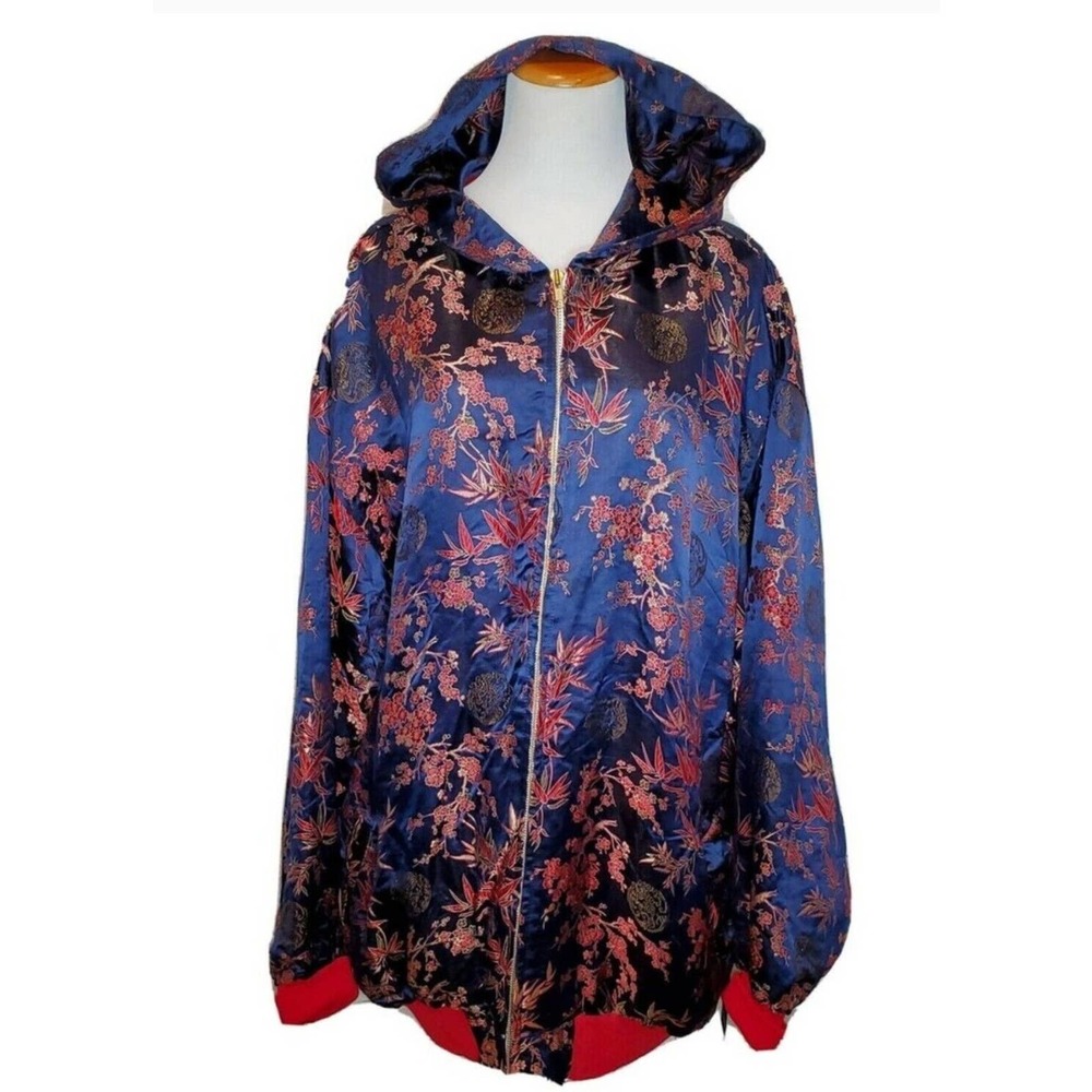 Vintage Streetwear Stocks & Bonds Asian/Chinese Jacquard Zip Up Jacket Men's XXL